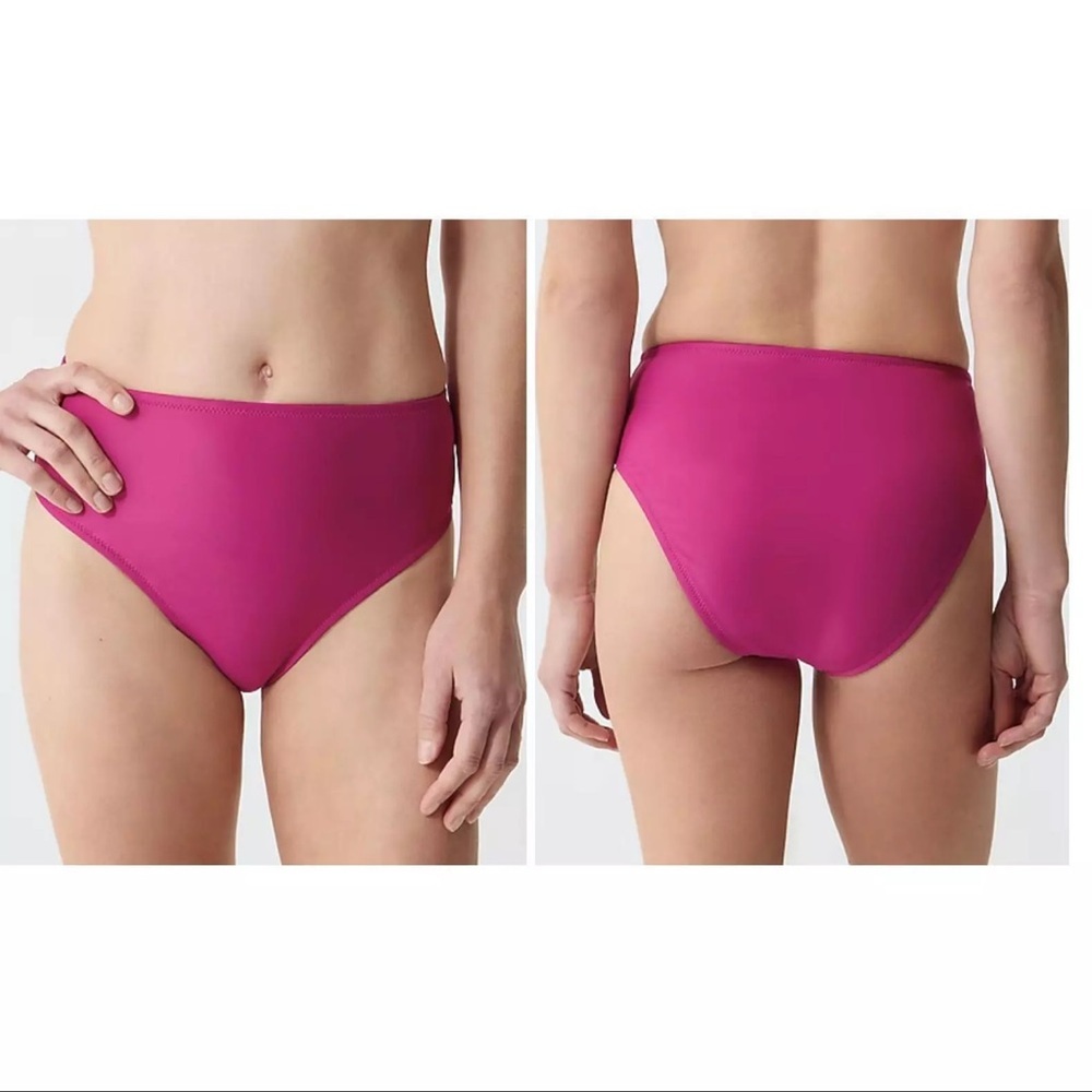 J. Crew Hallie Bikini Bottom in Radiant Fuchsia
